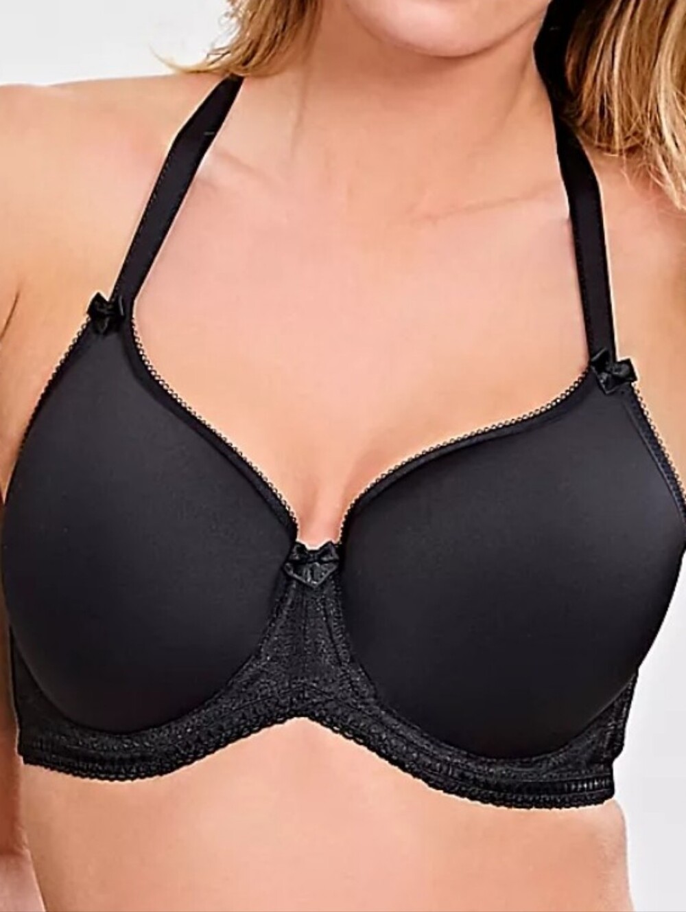 panache cari spacer t-shirt bra 7961 black molded underwire full bust 32f